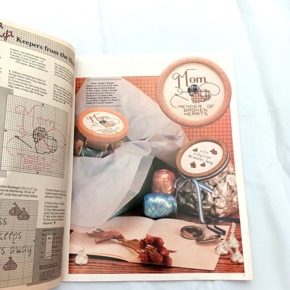 VTG‎ Cross Stitch Country Crafts Magazine 1987 Dolls Easter Christmas Patterns